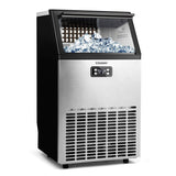 Euhomy Commercial Ice Maker Machine, 100lbs/24h Stainless Steel Ice Cube Machine with 33LBS Ice Storage Capacity, Free-Standing Ice Maker Machine