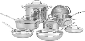 Cuisinart 77-11G Chef's Classic Stainless 11-Piece Cookware Set - Silver