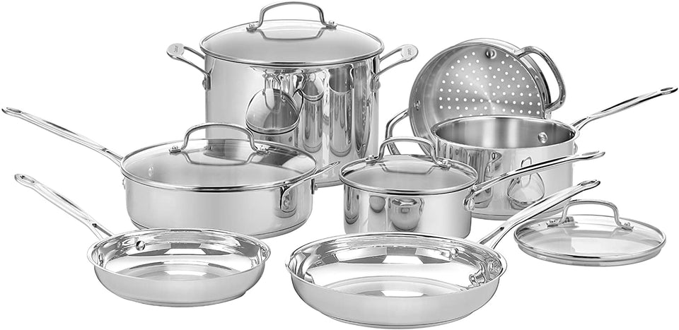 Cuisinart 77-11G Chef's Classic Stainless 11-Piece Cookware Set - Silver