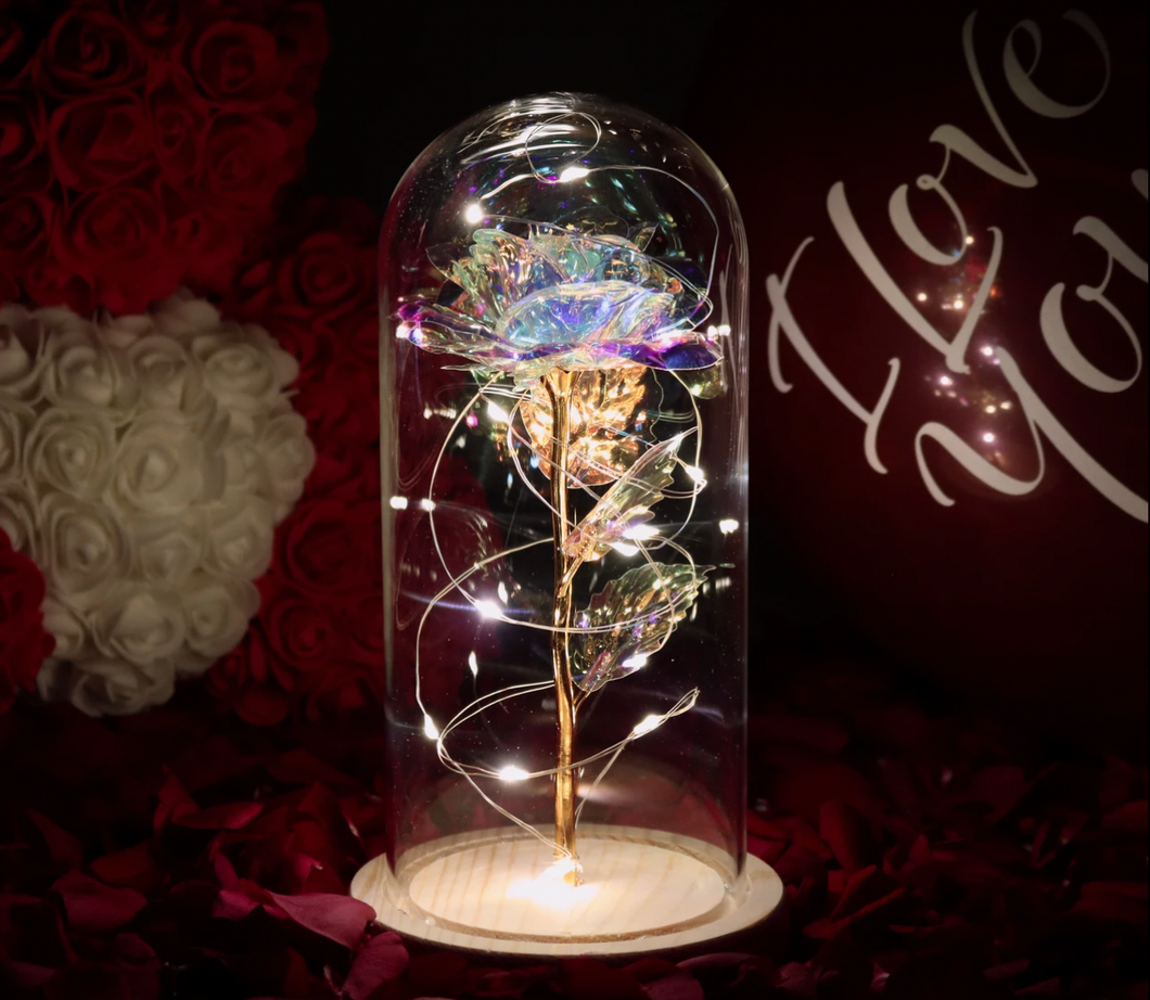 No1 Enchanted Rose LED In A Glass Dome